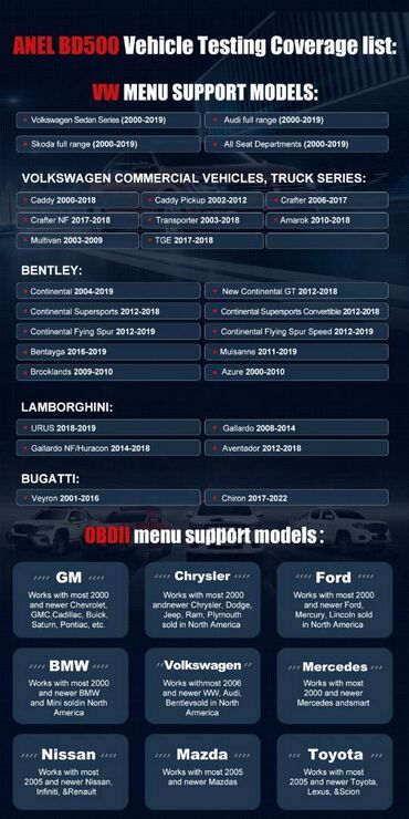 Alati za automobile: NOVO - ANCEL BD500 Bluetooth OBD2 za VW Audi Seat Skoda ANCEL BD500 — 6