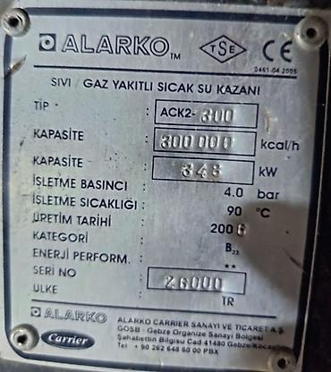 istilik qizdirici: Alarko ACK2-300 maye/qaz ilə işləyən isti su qazanı - Brend/model — 4