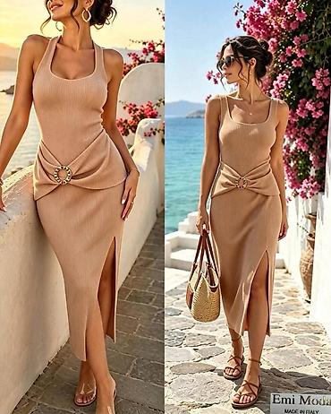 baletanke devojcice: Ribana midi haljina Emi Moda – Made in Italy - Elegantna, pripijena — 6
