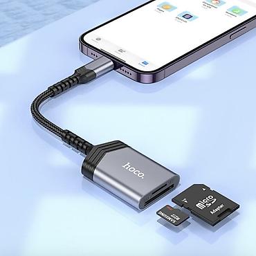 micro cd: UA25, кард ридер, для Lightning на SD + TF, поддержка карт памяти до — 7