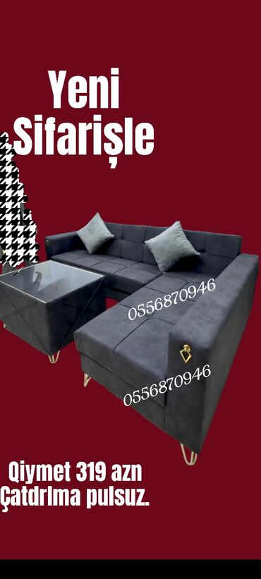 Sifarişlə divanlar: Künc divan, Qonaq otağı üçün, Parça, Bazalı, Açılan, Kitab — 29