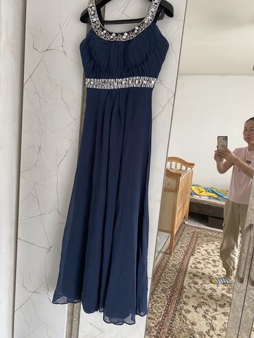 шикарные платья: Вечернее платье, Длинная модель, Без рукавов, Камни, 2XL (EU 44)