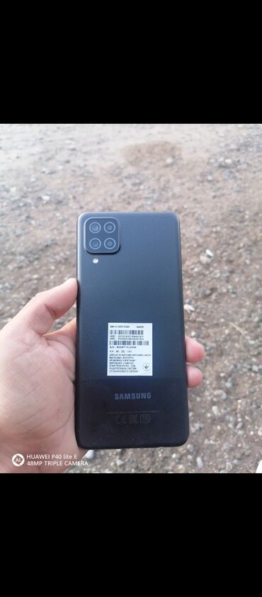 samsung e330n: Samsung Galaxy A12, 64 GB, rəng - Qara, Düyməli, Barmaq izi, İki sim kartlı