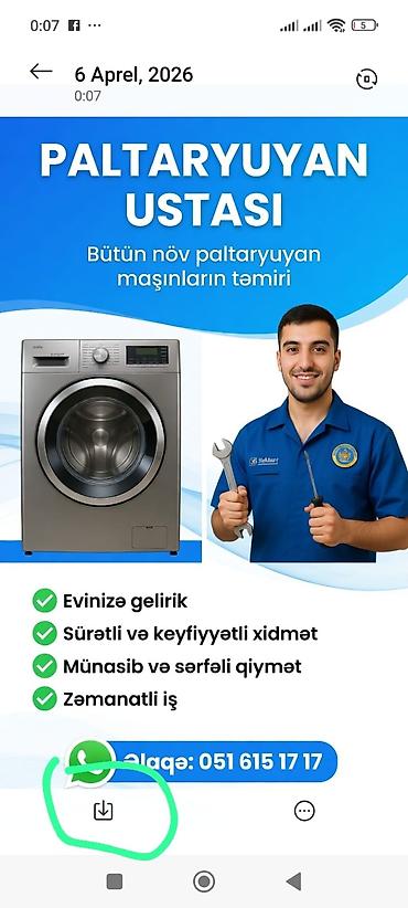Ремонт техники: Paltaryuyan ustası — bütün növ paltaryuyan maşınlarının təmiri və — 1