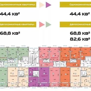 Продажа квартир: 2 комнаты, 68 м², Элитка, 7 этаж, Готовая ПСО (под самоотделку) — 10