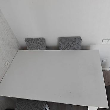 Mebel: Ağ rəngli yemək/iş masası - Minimalist, müasir dizayn: düz — 2