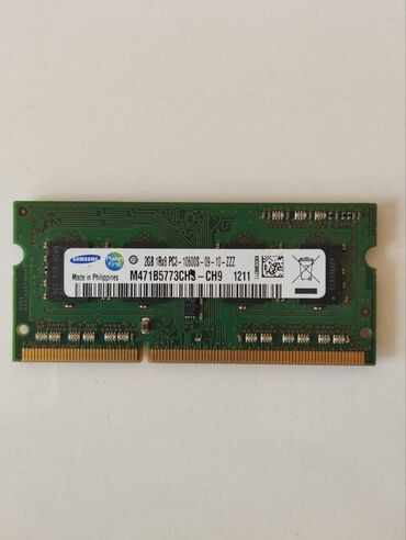 laptop ddr3 ram: Operativ yaddaş (RAM) Samsung, 2 GB, 1333 Mhz, DDR3, Noutbuk üçün