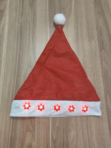 şaxta baba saxta can: LED işıqlı Yeni il papağı - Klassik qırmızı-ağ Santa dizaynı - Üst — 1