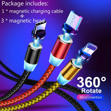 Kablovi i adapteri: Magnetni USB kabl za punjenje sa USB priključkom Tipe-C Dužina: 1m — 9