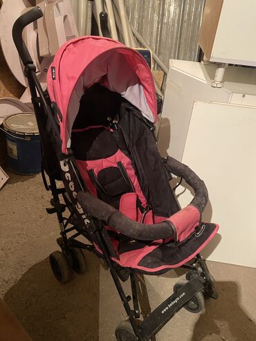 детская коляска зима: Коляска, цвет - Розовый, Б/у