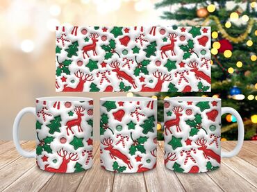 Čaše: Praznične keramičke šolje – više dizajna - Materijal: kvalitetna — 3