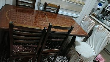 bosqab desti: Yemək masası və stul dəsti - Material: tam ağac (taxta) konstruksiya — 4