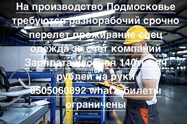 вакансии россия: Вакансия: разнорабочий на производство (Московская область) - Срочный — 1