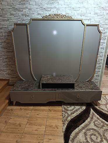 tv stent modelleri: Klassik üslubda TV stendi və dekorativ panel dəsti - Material: Mərmər — 1