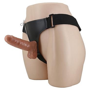 Товары для взрослых: Коричневый страпон на трусиках с вибрацией «Ultra Passionate Harness» — 2
