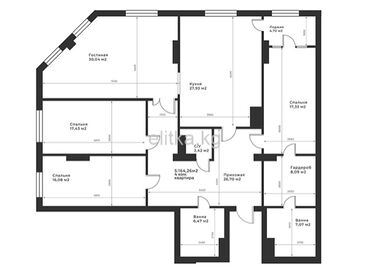 Продажа квартир: 4 комнаты, 166 м², Элитка, 4 этаж, ПСО (под самоотделку)