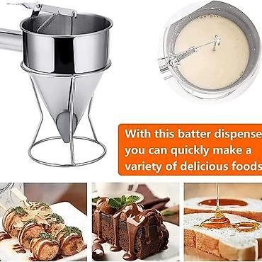 Ostala kuhinjska oprema: Juxiong/Akee dozator testa za kolače od nerđajućeg čelika.  — 4