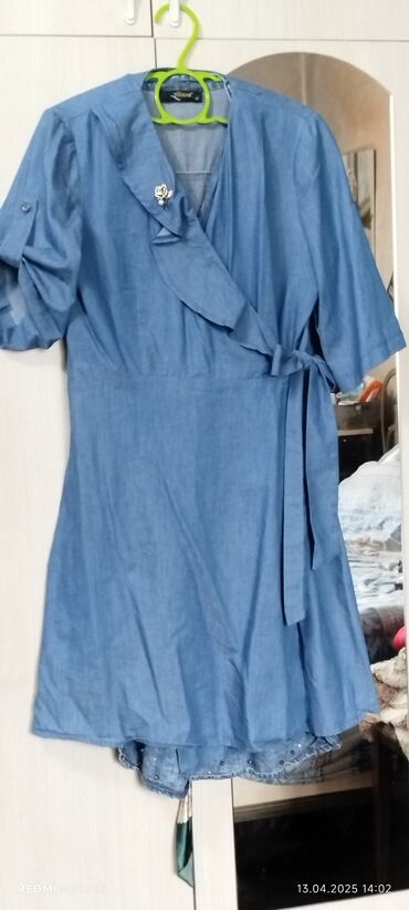 Повседневные платья: Повседневное платье, Осень-весна, Футляр, 2XL — 2