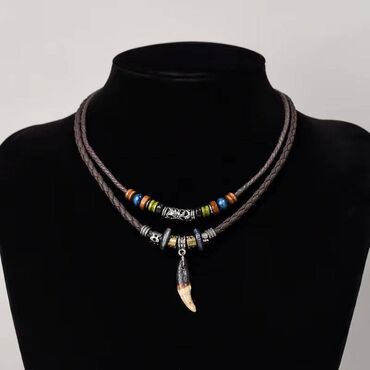 Ogrlice: Ogrlica sa priveskom, Handmade, Materijal: Koža — 3