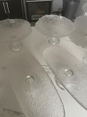 Наборы посуды: Стеклянный набор для сервировки десертов и фруктов, прозрачное — 6