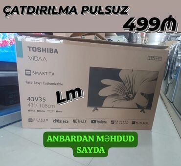 toshiba notebook adapter: Yeni Televizor Toshiba 43" Pulsuz çatdırılma