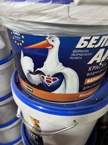 белая краска: | Водоэмульсионная краска, цвет - Белый