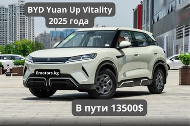 BYD: BYD Yuan Up цвет кузова светло-зеленый и белый, запас хода 401км