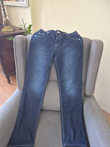 converse canta: Uşaq üçün tünd mavi cins şalvar - Model: dar kəsimli (slim), düz paça — 2