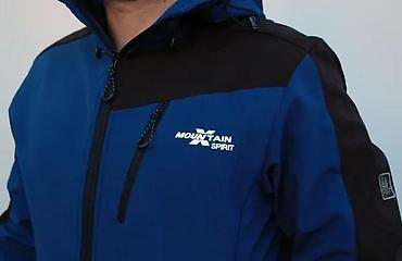 Jakne za prelazni period: Muška softshell jakna sa kapuljačom – plavo/crna - Materijal — 10