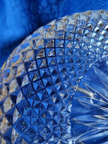 Kuhinjski setovi: Tanjir nov kristal,led kristalrucni rad sa posrebrenjem. 70te — 16