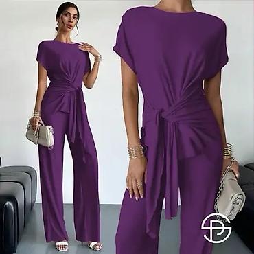 karol basic: Elegantni ženski komplet – top + pantalone sa visokim strukom - Kroj — 4