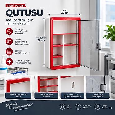 manometrik termometr: Tibbi İlk Yardım Qutusu – divara asılan təşkilatçı - Material: möhkəm — 2