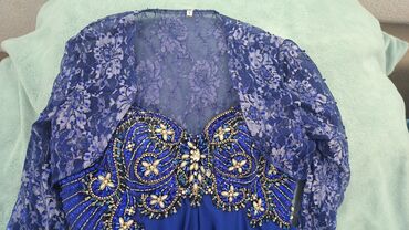 синее вечернее платье в пол: Вечернее платье, Длинная модель, L (EU 40)