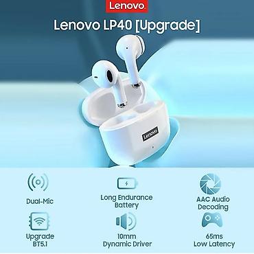 Наушники: Вакуумные, Lenovo, Новый, Беспроводные (Bluetooth), Классические — 8