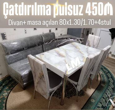 mətbəxt mebeləri: Mətbəx dəsti Qiymət : 450₼ Divan:1.20x1.70 Masa açılan