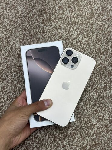 аифон 11 про макс: IPhone 16 Pro Max, Колдонулган, 256 ГБ, Алтын, Кулакчындар, Заряддоочу түзүлүш, Коргоочу айнек, 100 %
