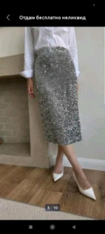 Юбки: Юбка, Модель юбки: Прямая, Мини, Высокая талия, С пайетками — 6