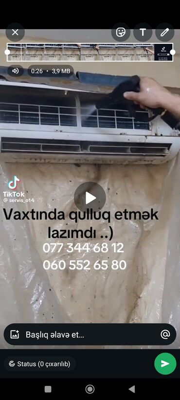 Kondisionerlər: HƏR NOV KONDİSİONERLERİN TƏMİRİ MATORLA DERMANALA YUYULMASİ PLATA