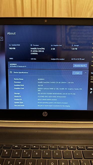 komputer noutbuk: İşlənmiş HP Pavilion, 15.6 ", Intel Core i7, 1 TB — 3