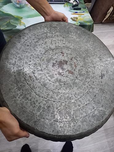 baklar və çənlər: Böyük əl işi mis/bakır sini (oyma naxışlı) - Material: qalaylanmış — 3