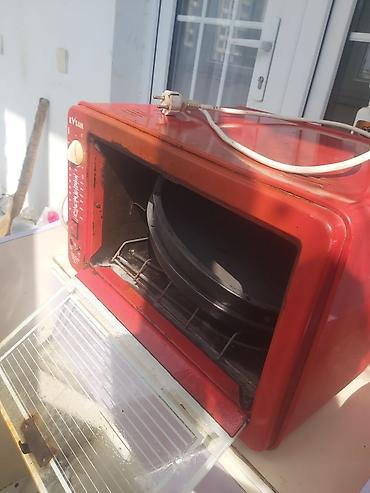 pec satilir: EVSAN elektrik mini soba - Rəng: qırmızı, retro dizaynlı korpus - Ön — 1