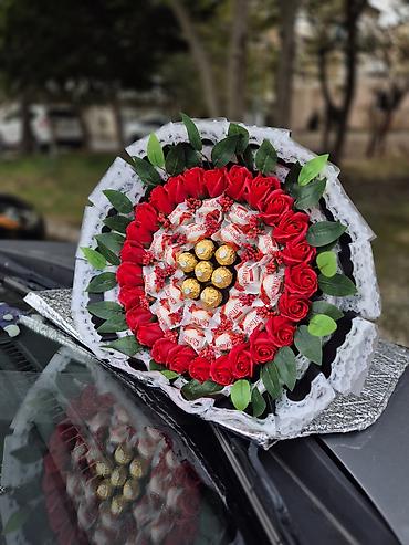 bayram sami: Hədiyyəlik şirin buketlər – gül və konfet kompozisiyaları Zövqlə — 1