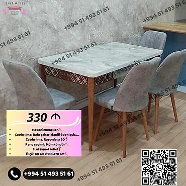caydan dəsti: Mətbəx üçün, Yeni, Açılan, Dördbucaq masa, 4 stul — 1