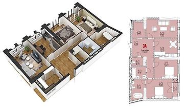 2022: 3 комнаты, 104 м², Мадина Элитка, 8 этаж, ПСО (под самоотделку) — 2
