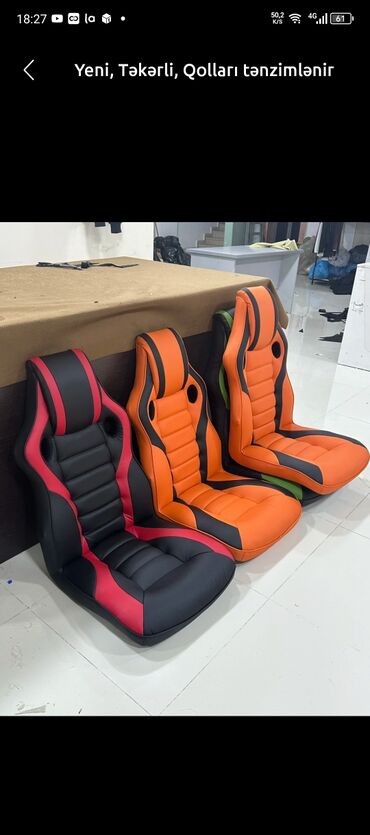 Ofis və oyun kresloları: Yeni, Təkərli, Qolları tənzimlənir, Dəri — 3