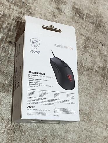 Kompüter aksesuarları: MSI FORGE GM100 – oyunçu siçanı Xüsusiyyətlər: - Sensor: Optik - DPI — 3