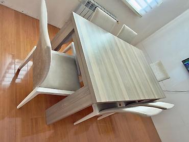Qonaq otağı üçün, İşlənmiş, Kvadrat masa, 6 stul