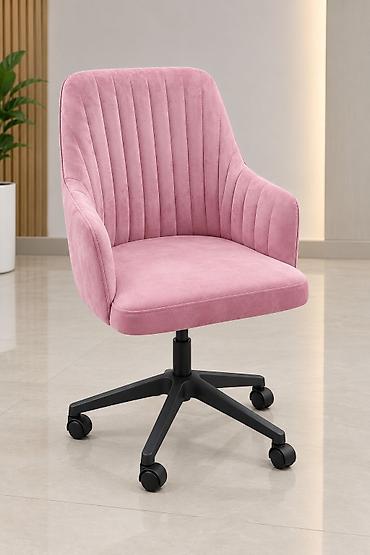 Pudra-çəhrayı ofis/kreslo stulu - Material: yumşaq məxməri toxuma lalafo.az -da Pudra-çəhrayı ofis/kreslo stulu - Material: yumşaq məxməri toxuma