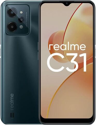 видеокамера с сим картой: Realme C31, Колдонулган, 32 ГБ, түсү - Кара, 2 SIM