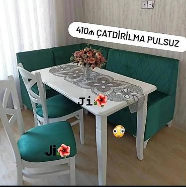 istol: Mətbəx/qonaq otağı üçün masa dəstləri Variant 1: Masa + 2 stul + künc — 2